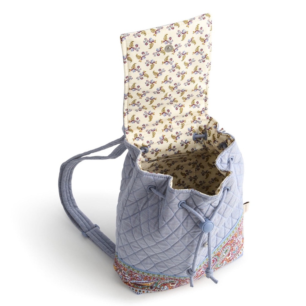 Vera Bradley Light Blue Quilted Paisley Accent Backpack - Picture 5 of 16